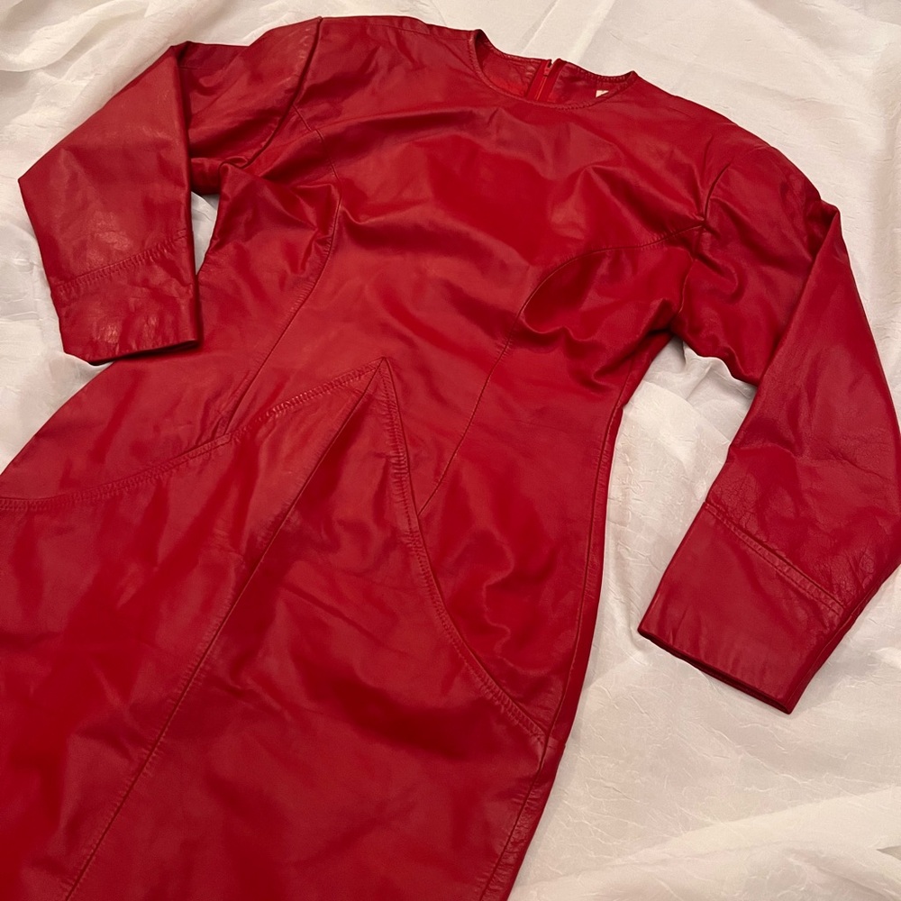 Vintage 80’s Red Leather Dress